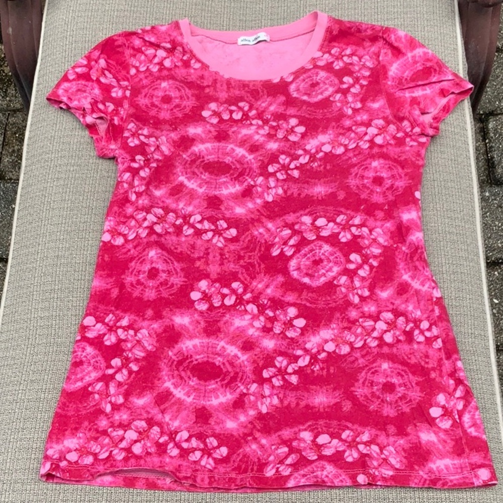 Allen Allen Pink Tie-Dye Short Sleeve T Shirt, Size M
